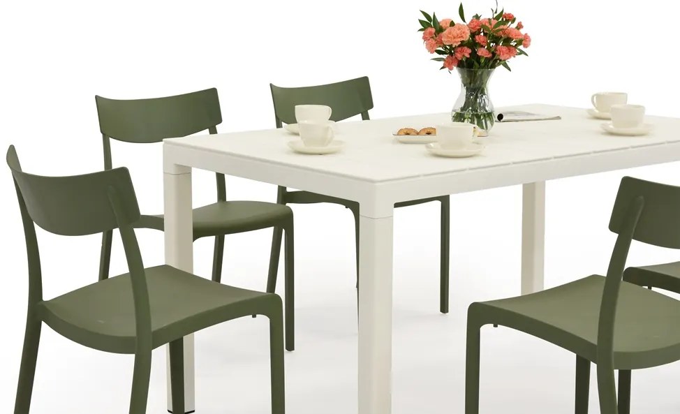 King/Provence tuinset wit en groen voor 6 personen Bica