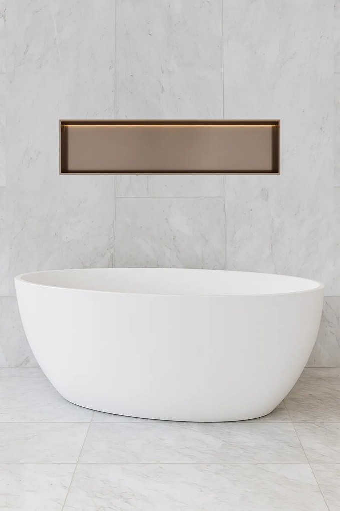 Hotbath &More inbouwnis met verlichting 30x120x10cm tuscan bronze