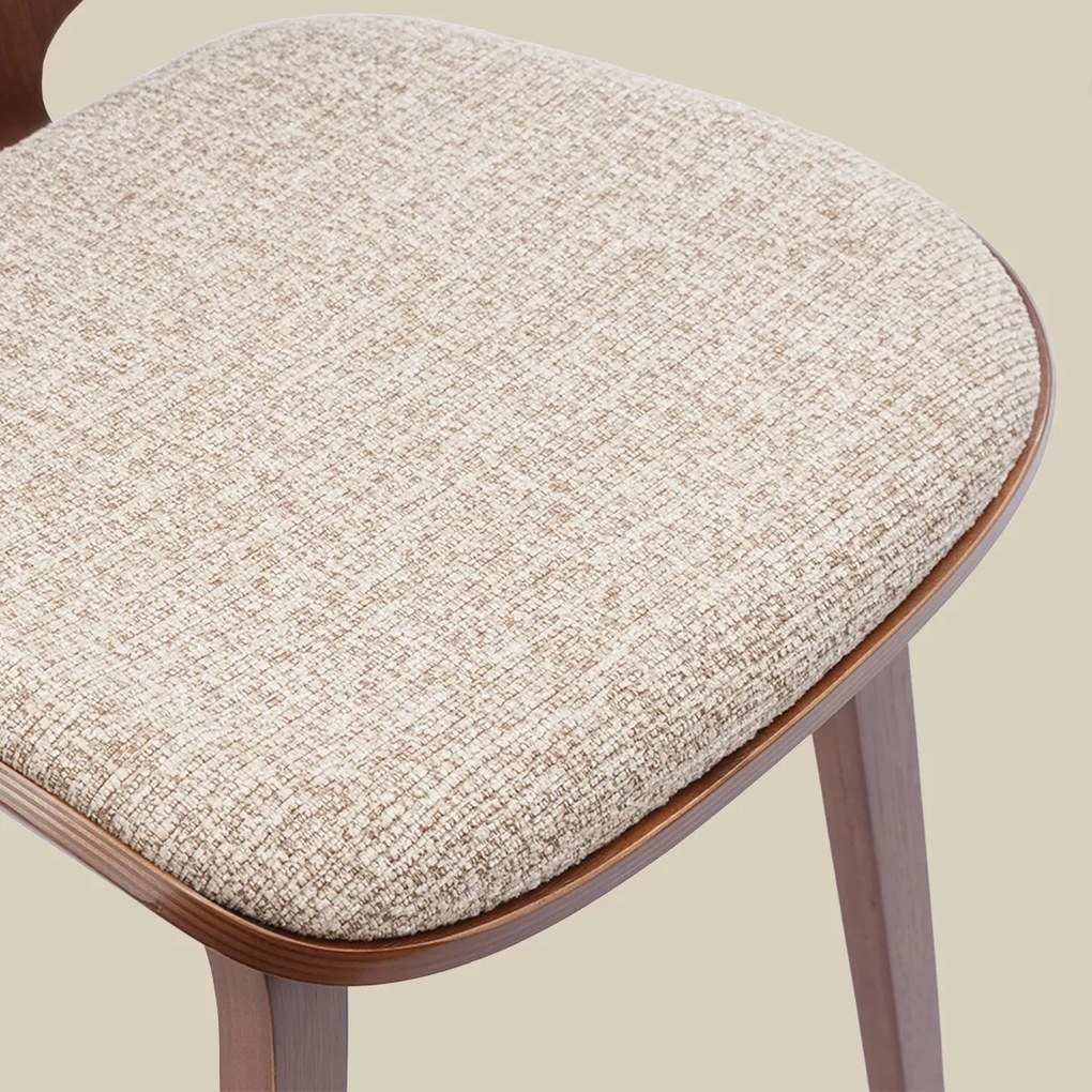 Scandinavische Plywood Stoel Walnoot