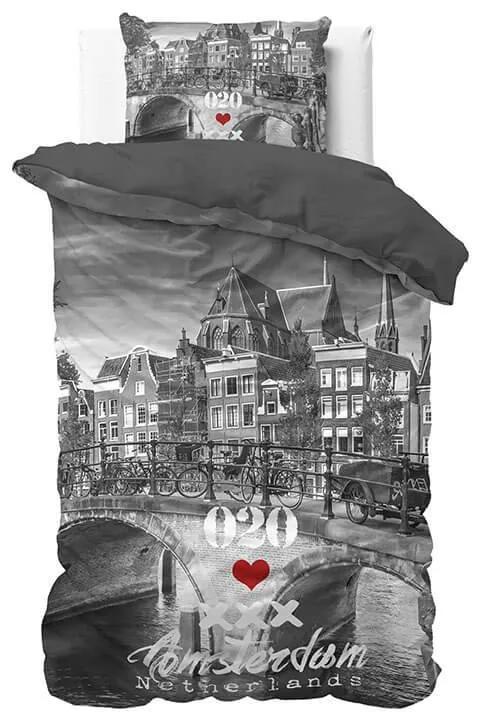 DreamHouse Bedding Amsterdam 020 - Antraciet 1-persoons (140 x 220 cm + 1 kussensloop)
