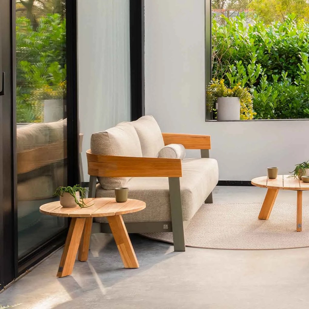 4 Seasons Outdoor Cosmic loungetafel Ø78 cm antractiet - teak