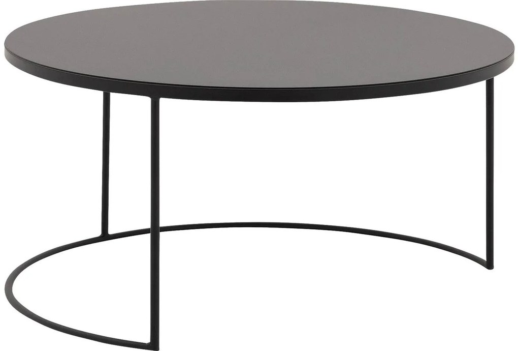 Goossens Salontafel Oda rond, metaal zwart, elegant chic, 80 x 41 x 80 cm
