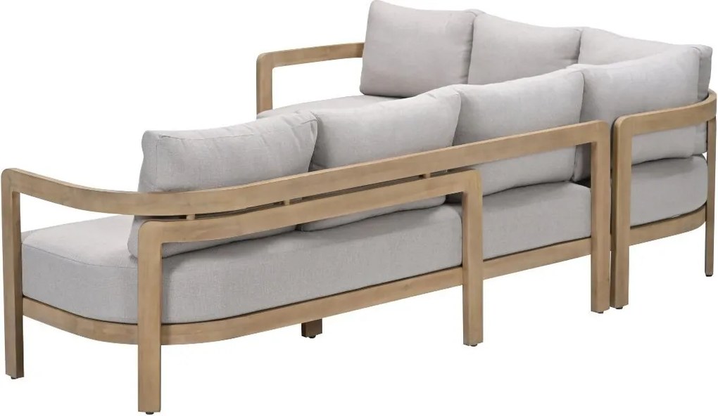 Garden Impressions Sirocco lounge dining set 3-delig links - acacia - grey sand