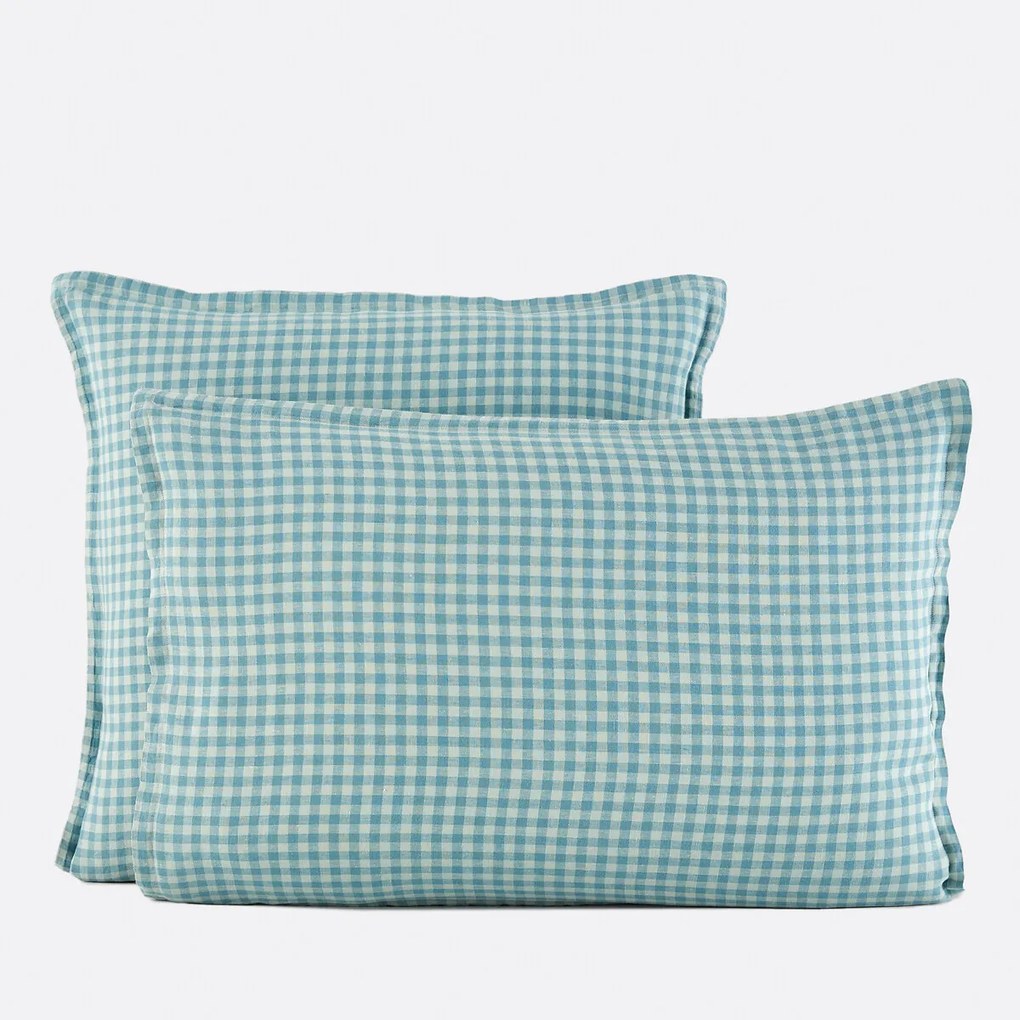 Kussensloop in gewassen linnen, ACÉLIE BLEU