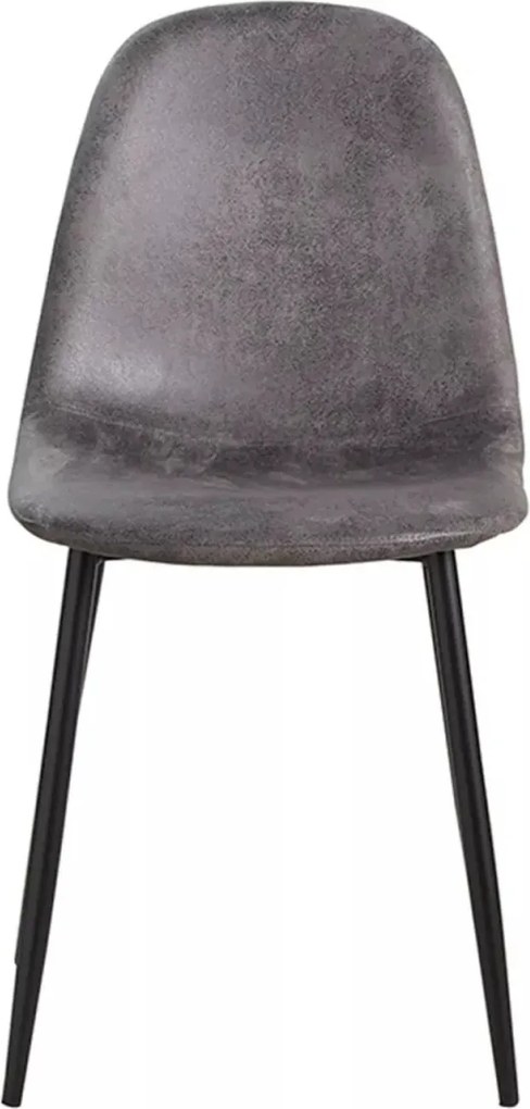 Set 4 Black Teok Kunstlederen Stoelen