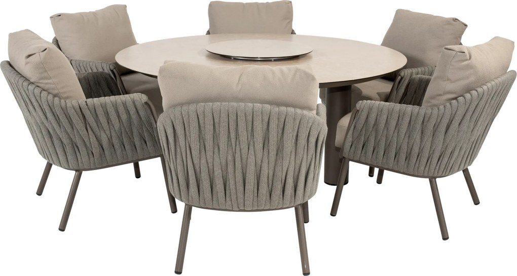 Donato Cannes low dining tuinset 160xH69 cm 8 delig keramiek terre Taste 4SO