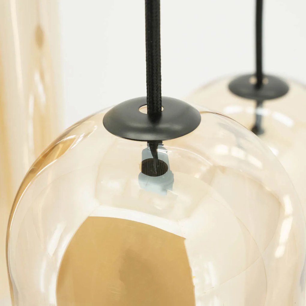 By-Boo Shona Round Trapse Hanglamp Amberglas