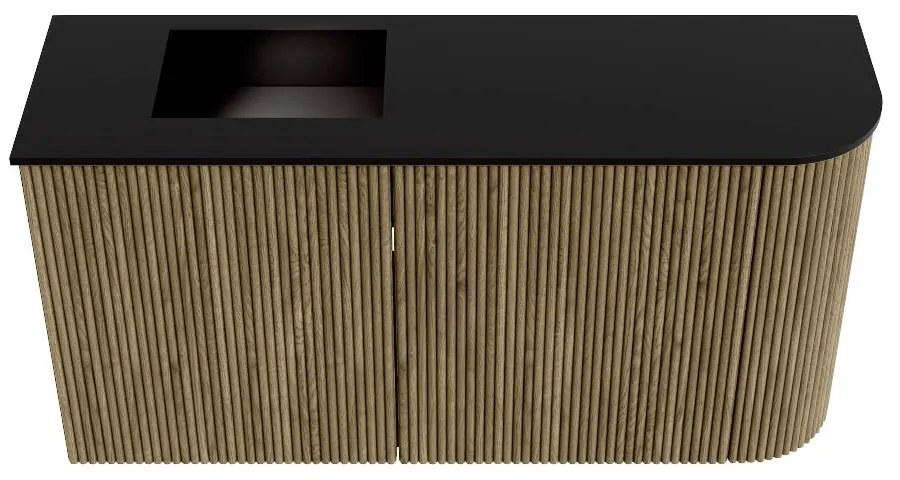 Mondiaz Joya 80cm toiletmeubel ronding rechts dusk met wastafel faye links zonder kraangat urban
