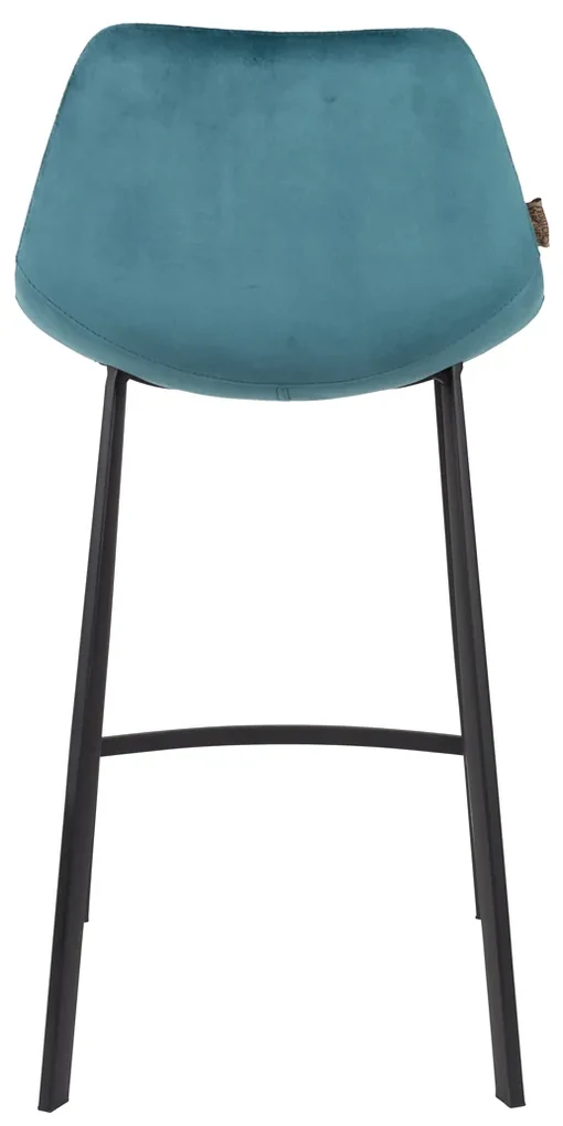 Dutchbone Franky Lage Fluwelen Barstoel Blauw
