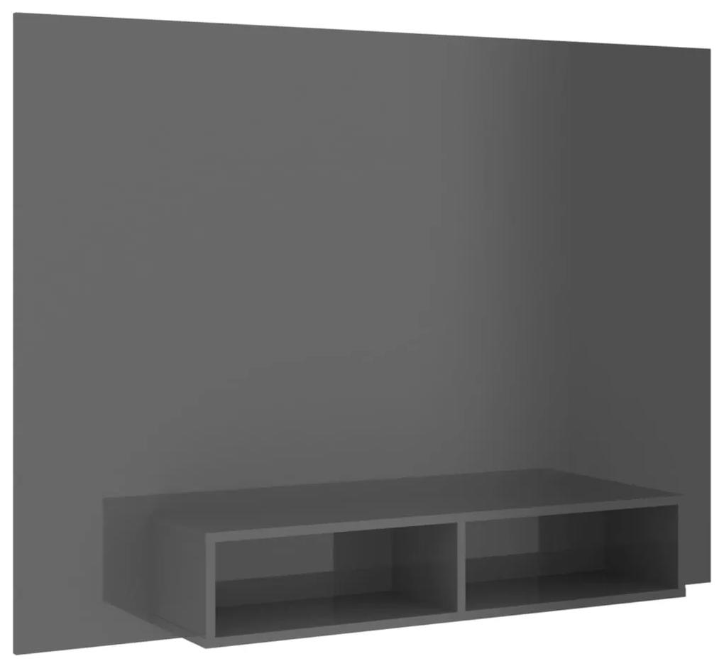 vidaXL Tv-wandmeubel 135x23,5x90 cm spaanplaat hoogglans grijs