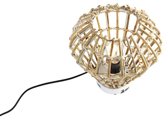 Landelijke tafellamp bamboe met wit - Canna Diamond