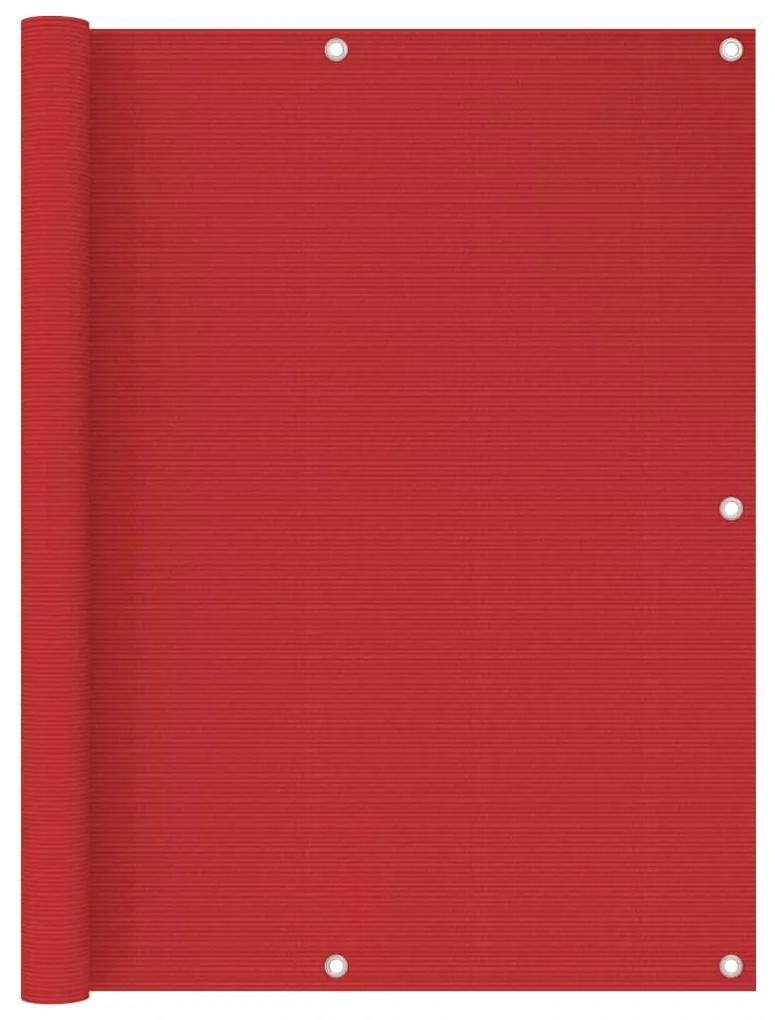 vidaXL Balkonscherm 120x300 cm HDPE rood