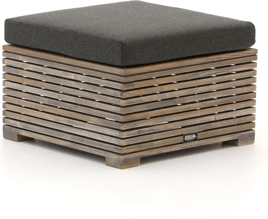 Voetenbank | ROUGH-C | Teakhout | Old Teak Greywash | 60x60cm | Kees Smit Tuinmeubelen