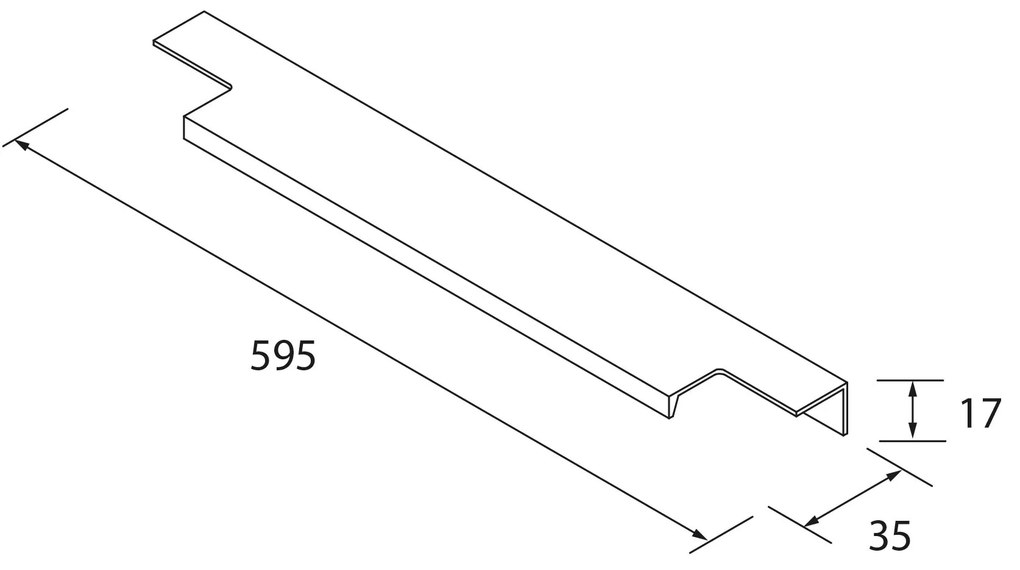 Muebles Lena meubelgreep 60cm RVS