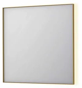 INK SP32 spiegel - 80x4x80cm rechthoek in stalen kader incl indir LED - verwarming - color changing - dimbaar en schakelaar - geborsteld mat goud 8410042