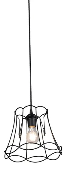Retro hanglamp zwart 20 cm - Granny Frame Retro Minimalistisch E27 Draadlamp rond Binnenverlichting Lamp