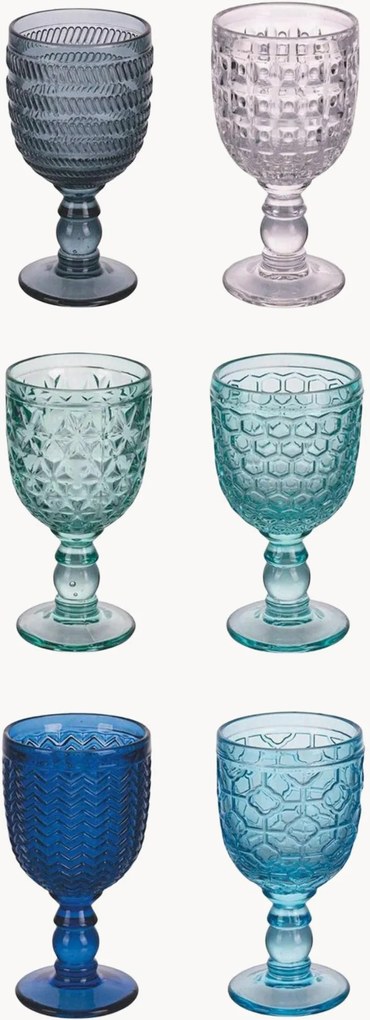 Rode wijnglazen Geometries, 6-delig