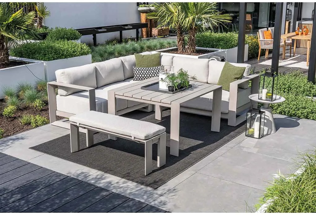 Garden Impressions Malakka lounge dining set 4-delig - taupe - valley sand
