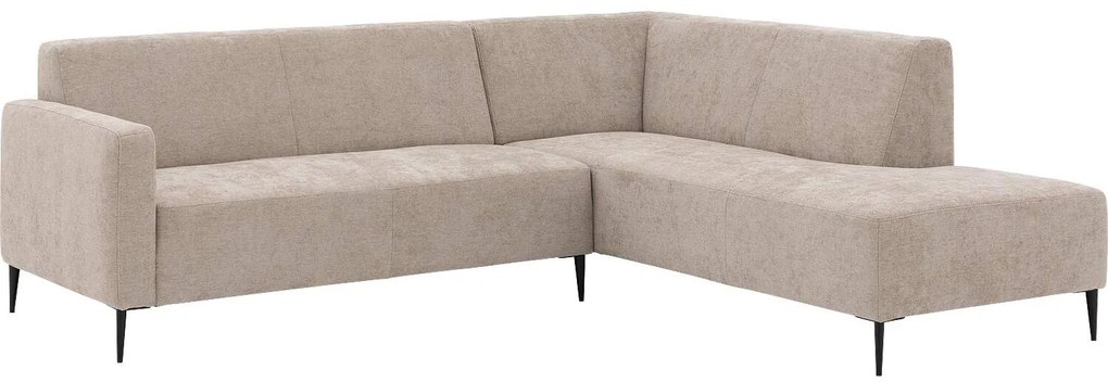 Goossens Zitmeubel Key West bruin, stof, 2-zits, modern design met ligelement rechts