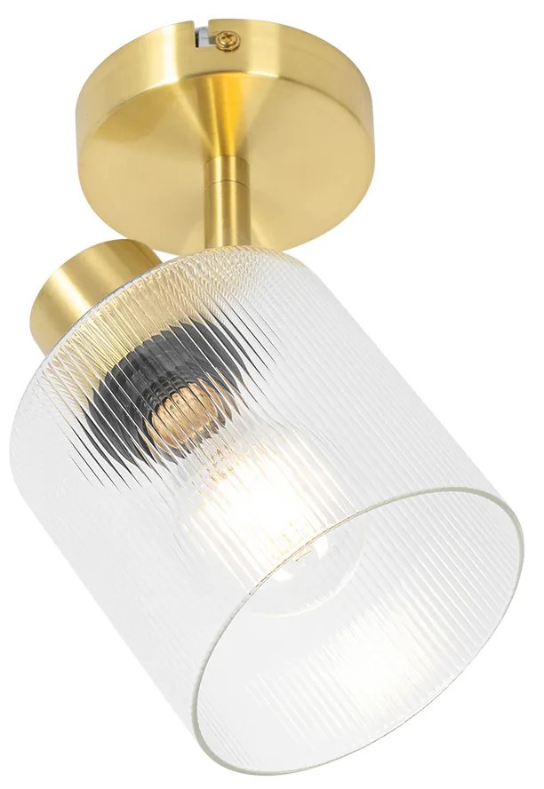 Art Deco plafondspot goud met glas verstelbaar - Laura