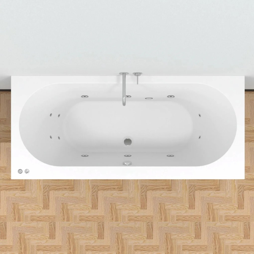 Riho Carolina bubbelbad 180x80cm wit glans pneumatisch met 6 + 4 + 2 hydrojets