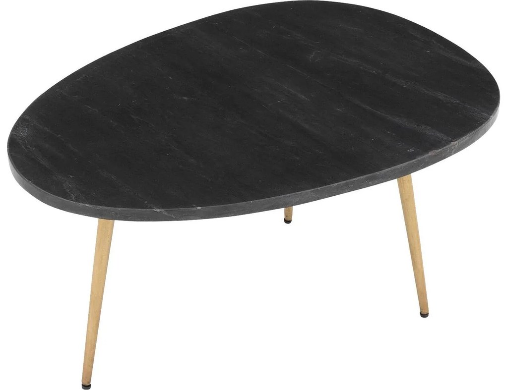 Goossens Salontafel Enzo ovaal, marmer zwart, elegant chic, 70 x 35 x 50 cm