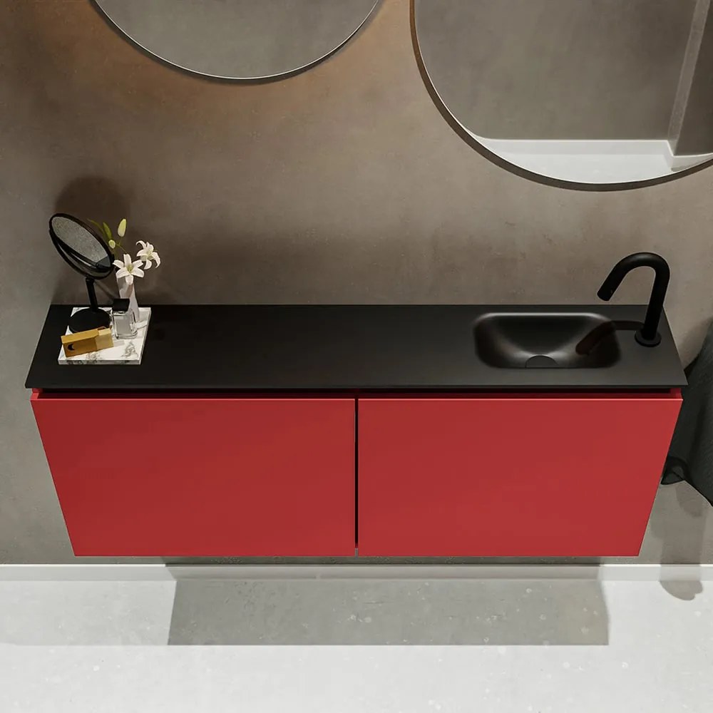 Mondiaz Ture 120cm toiletmeubel fire met wastafel urban rechts 1 kraangat