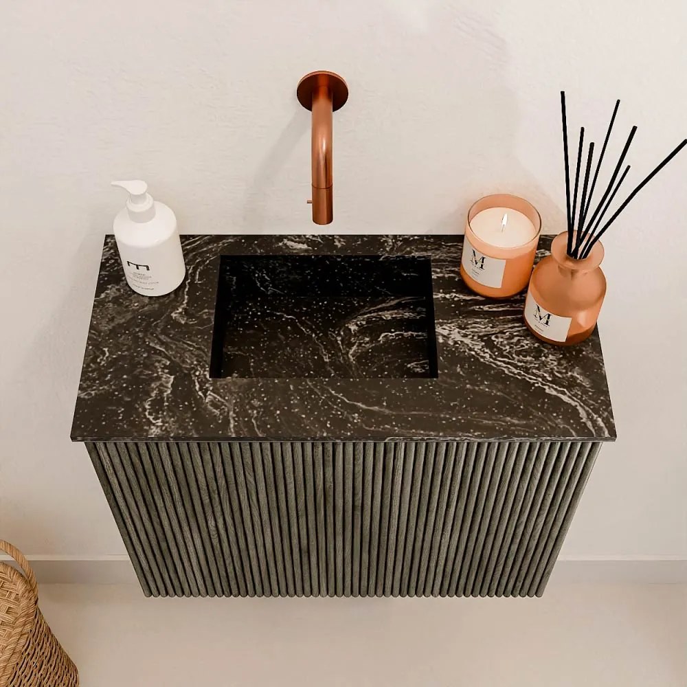 Mondiaz Joya DLux 50cm toiletmeubel shadow met wastafel faye links zonder kraangat lava