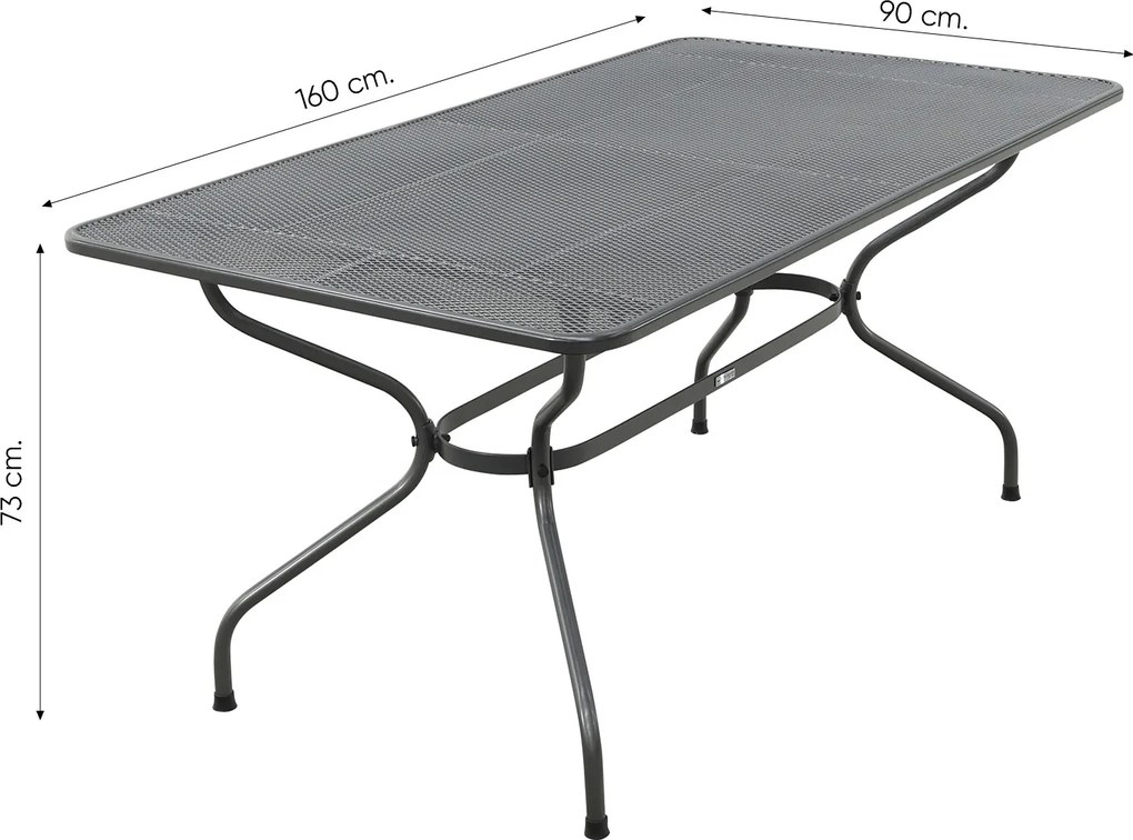 Royal Garden Elegance stapelbare tuinset strekmetaal 160x90 cm.