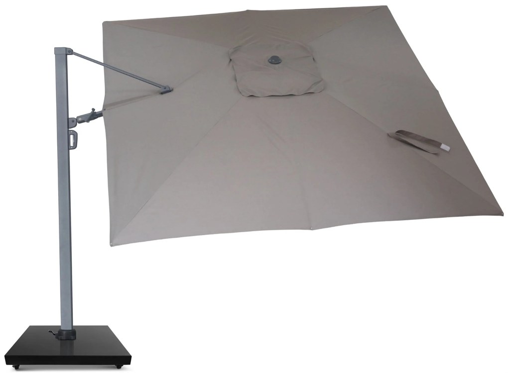 Zweefparasol 3x3.5m S2 Excellent (excl. voet) Taupe-naturel-bruin Camello Luna