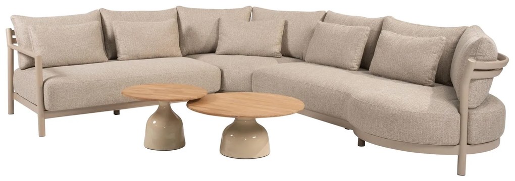 4 Seasons Outdoor Mykonos chaise loungebank Loungebank beige weerbestendig