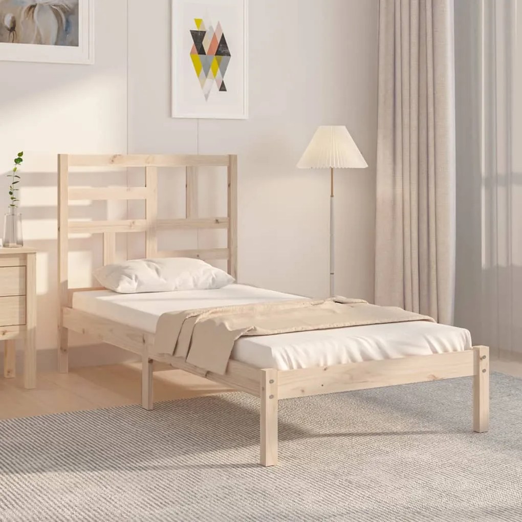 vidaXL Bedframe massief hout 75x190 cm 2FT6 Small Single