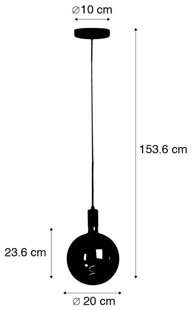 Industriële hanglamp zwart incl. LED G200 dimbaar - Facil Industriele / Industrie / Industrial E27 rond Binnenverlichting Lamp