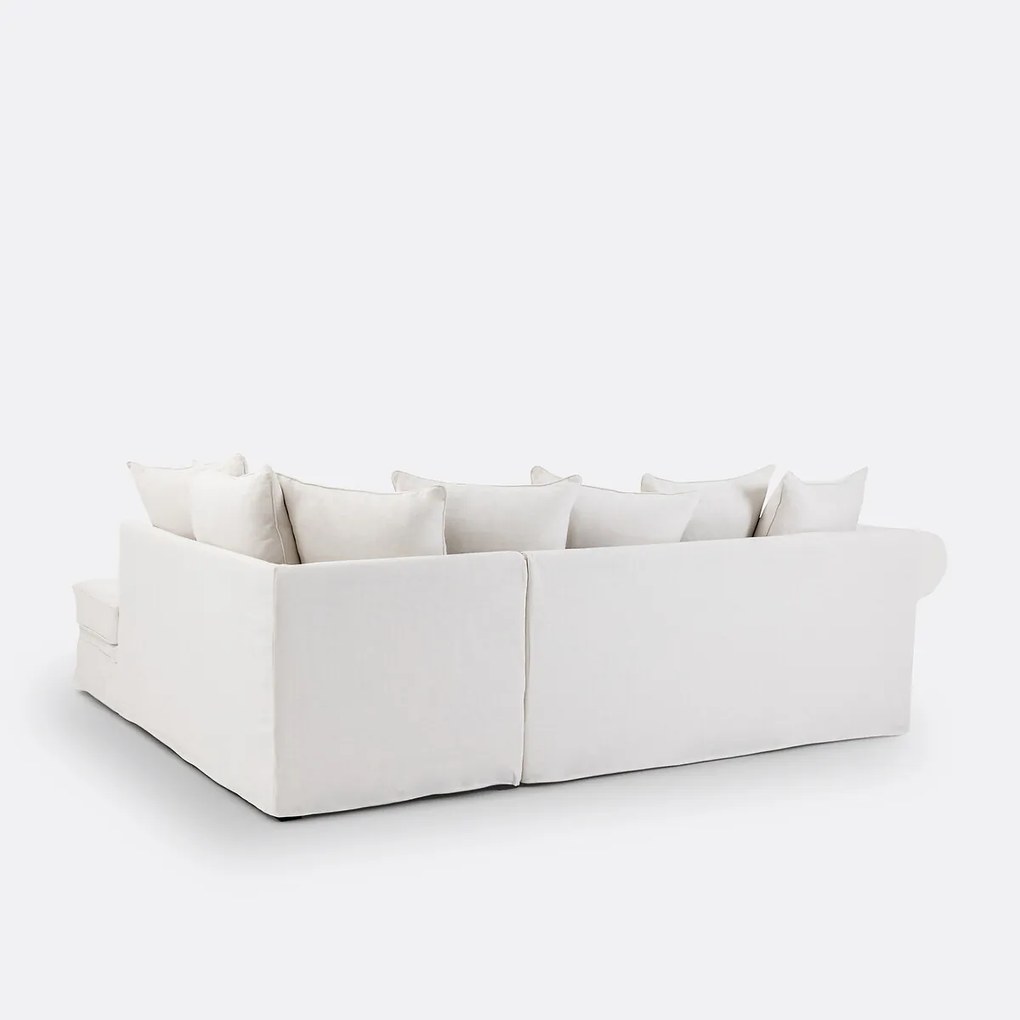 Hoekbank van dik linnen met afneembare hoezen, ADELIA