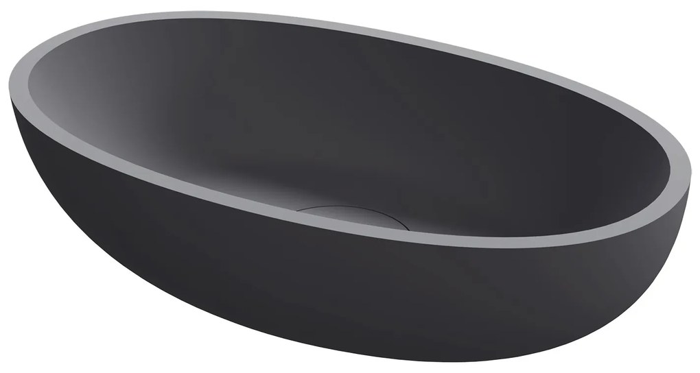 Riho Escala ovale waskom solid surface antraciet mat