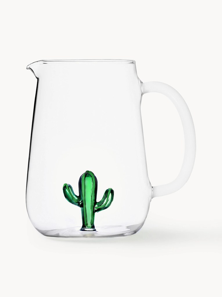 Handgemaakte karaf Cactus van borosilicaatglas, 1.7 L