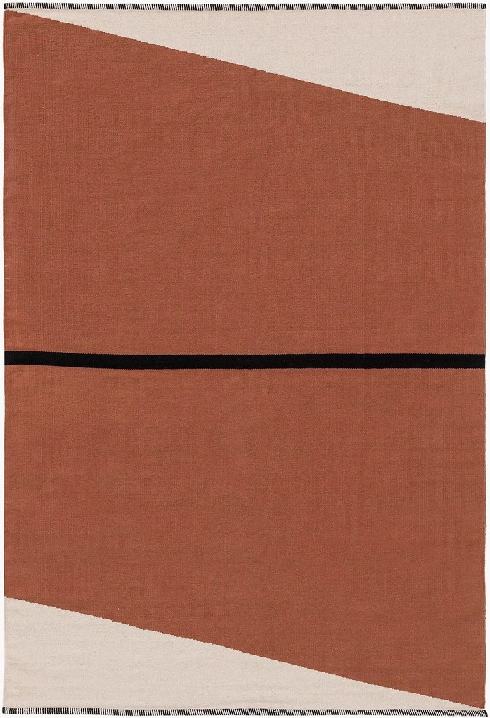 Handgeweven laagpolig katoenen vloerkleed Lenny