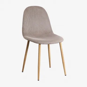 Glamm Eetkamerstoel In Fluweel Bruin - Mokka & Natuurlijk Hout - Sklum