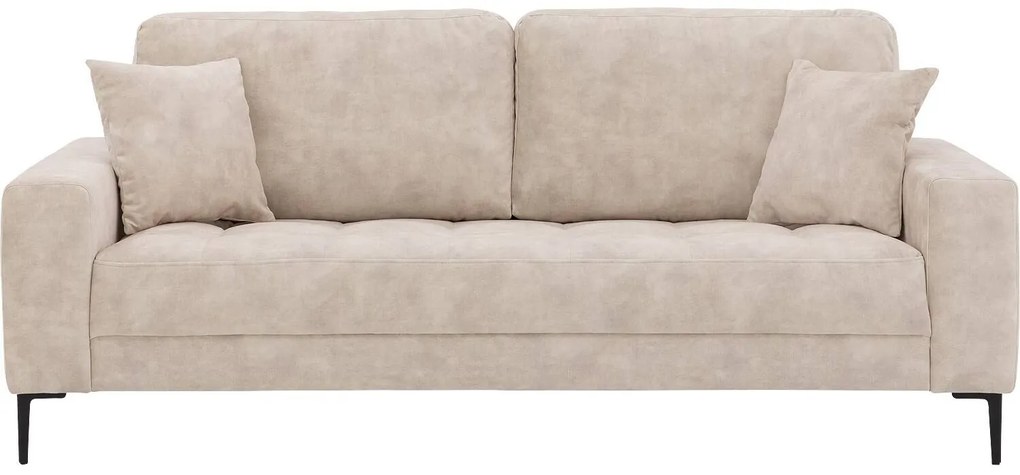 Goossens Bank Coco beige, stof, 3-zits, stijlvol landelijk