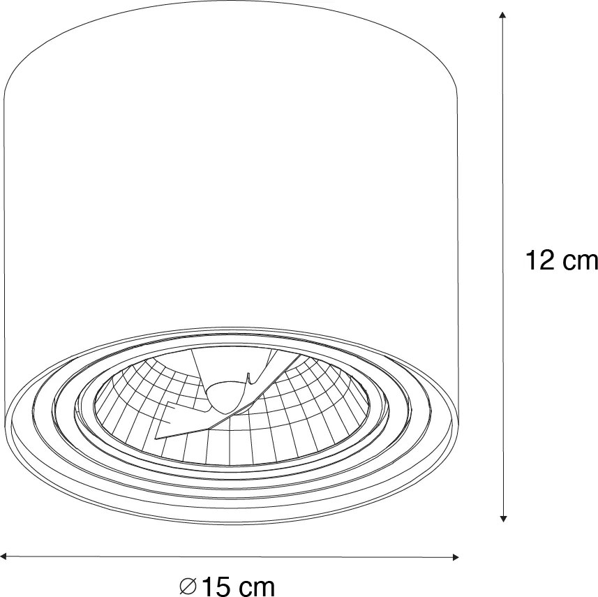 Set van 4 moderne plafondspots zwart draai- en kantelbaar AR111 - Rondoo Up