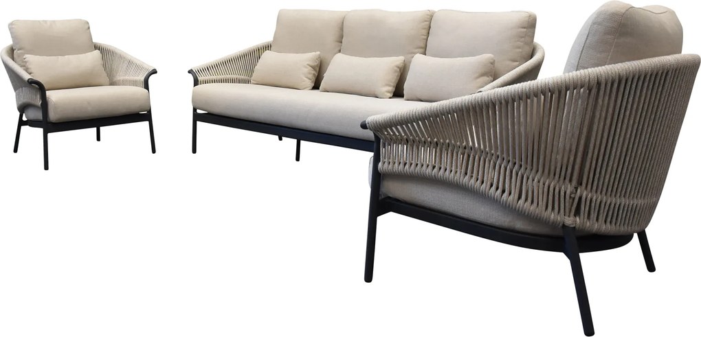 Suns Santorini stoel bank loungeset 3 delig antraciet