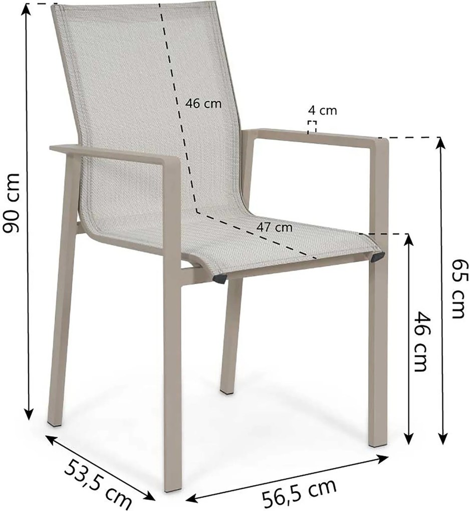 Tuinset Ronde Tuintafel 6 personen 150 cm Aluminium Zand/Beige  Lifestyle Garden Furniture Timo/Xento