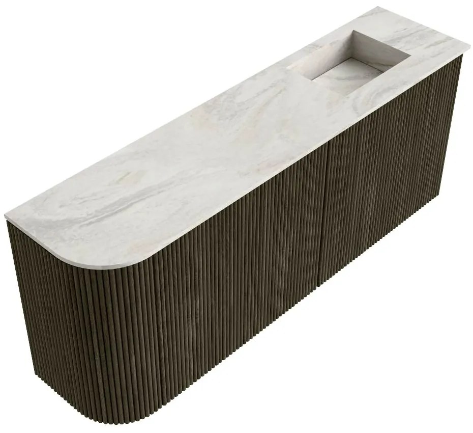 Mondiaz Joya DLux 100cm toiletmeubel ronding links shadow met wastafel faye rechts 1 kraangat ostra