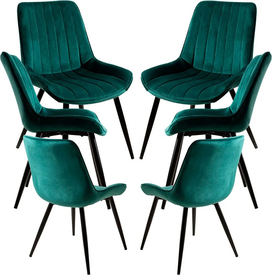 Set 6 Lene Fluwelen Stoelen