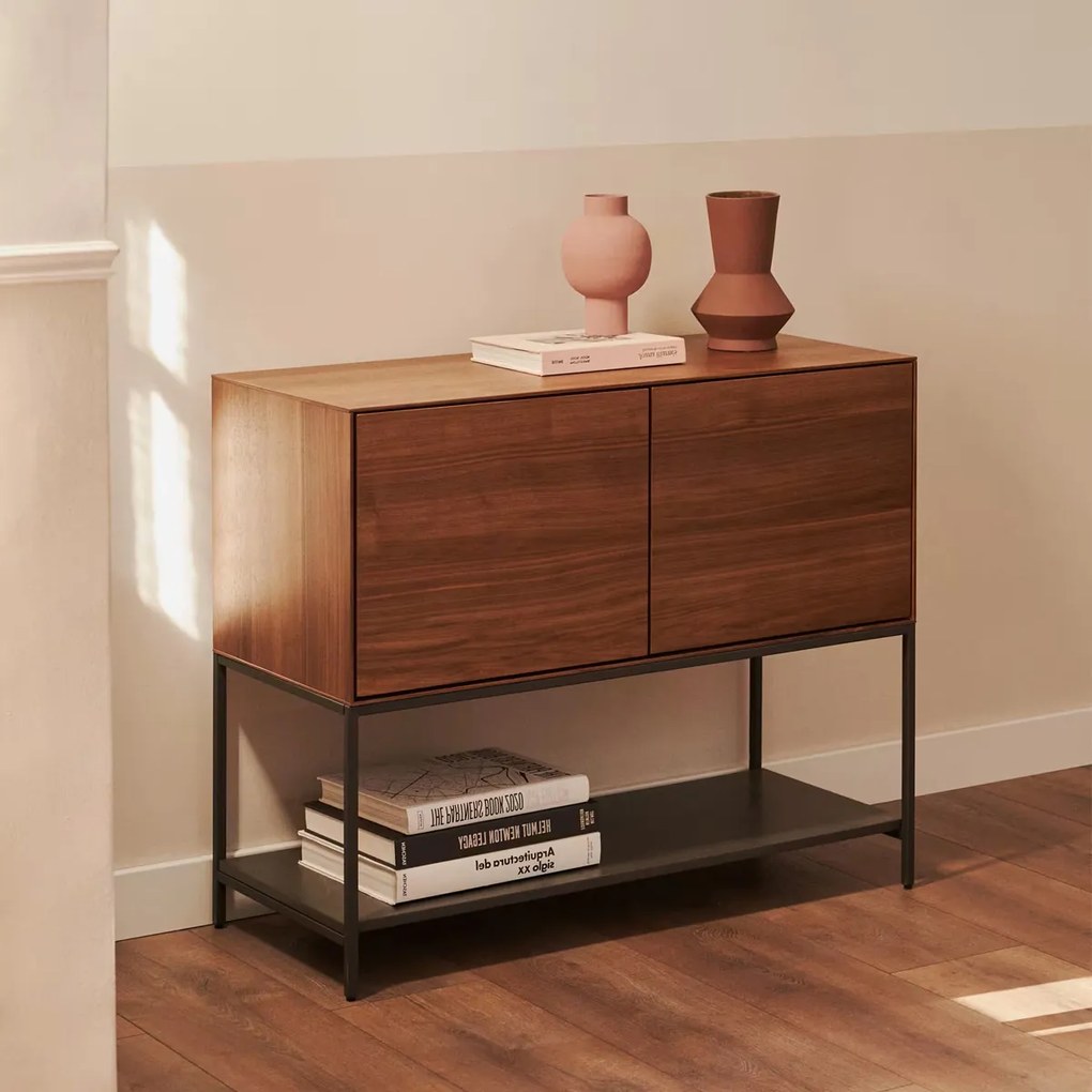 Kave Home Vedrana Design Dressoir Op Hoge Poten Walnoot - 97.5x40x80cm.