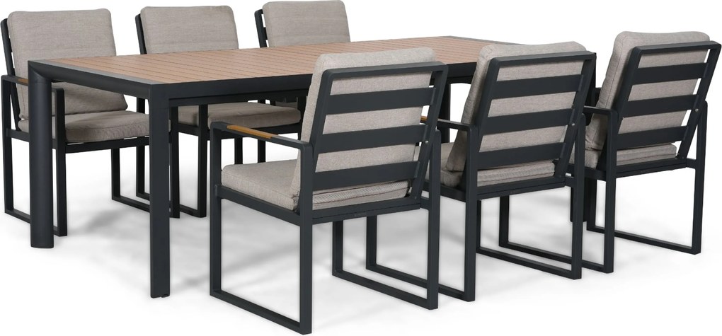 Tuinset 6 personen  Aluminium Grijs Lifestyle Garden Furniture Alessio/Allungo