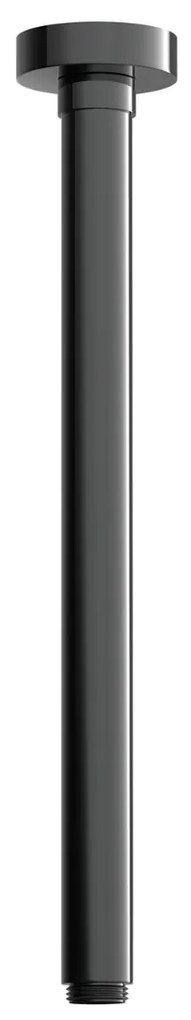 Hotbath Cobber douchearm plafondmontage rond 30cm gepolijst zwart PVD CB453