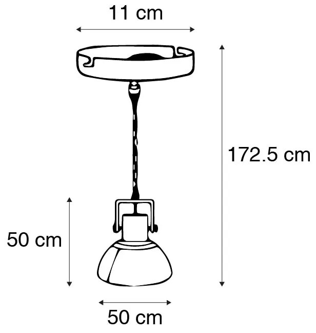 Industriële hanglamp grijs 40 cm - Samia Sabo Industriele / Industrie / Industrial E27 Binnenverlichting Lamp