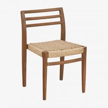 Set van 2 Lulea eetkamerstoelen van teakhout teakhout - Sklum