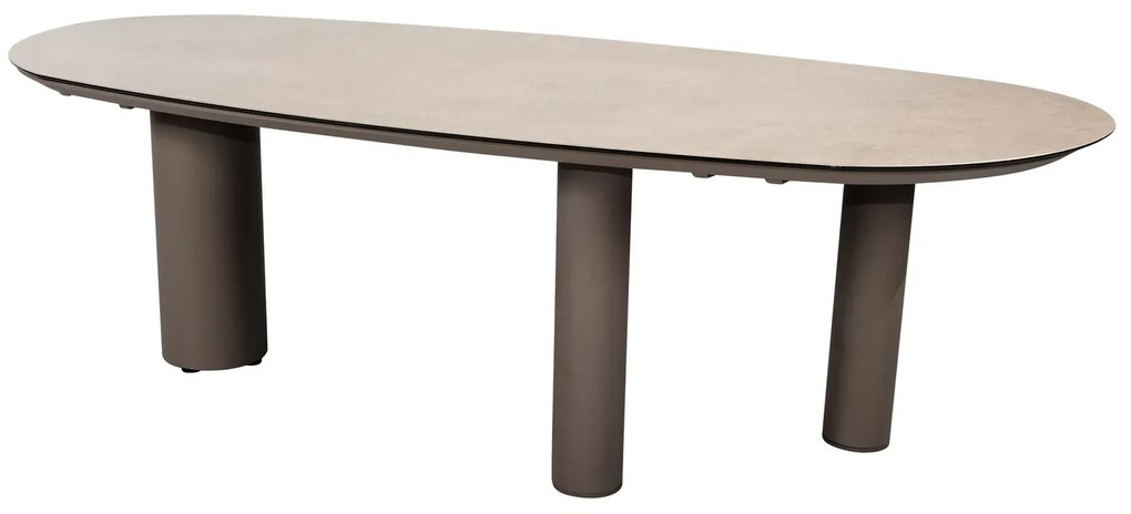 Taste by 4 Seasons Denia tuintafel terre met geprint keramisch blad in mangovorm 240 cm Tuintafel bruin weerbestendig